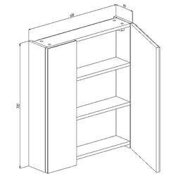 Dulap cu oglinda Bayro Dorado 600 (White) Thumb