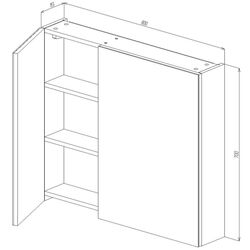 Dulap cu oglinda Bayro Dorado 800x700 (White) Thumb