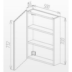 Dulap cu oglinda Bayro Oslo 500 LR (White) Thumb