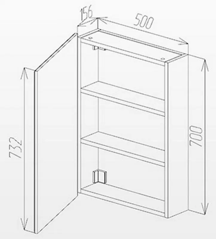 Dulap cu oglinda Bayro Oslo 500 LR (White) - 2