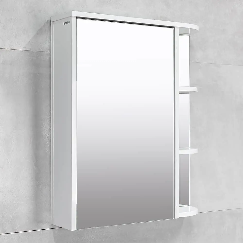 Dulap cu oglinda Bayro Rio 600x700 Left (White) - 3