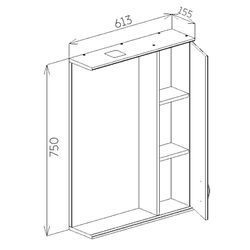 Dulap cu oglinda Bayro Tory 600 Right (White) Thumb