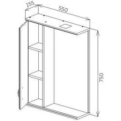 Dulap cu oglinda Bayro Verso 550x750 Left (White) Thumb