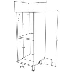 Dulap Haaus Zaria 1U (White/White Gloss) Thumb