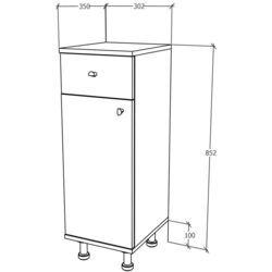 Dulap Haaus Zaria 1S1U (White/White Gloss) Thumb