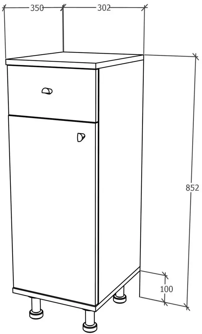 Dulap Haaus Zaria 1S1U (White/White Gloss)