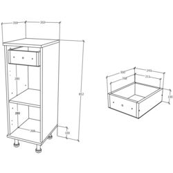 Dulap Haaus Zaria 1S1U (White/White Gloss) Thumb