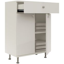 Dulap Haaus Zaria 1S2U (White/White Gloss) Thumb