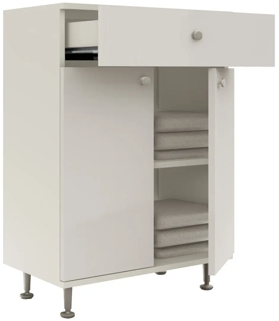 Dulap Haaus Zaria 1S2U (White/White Gloss)