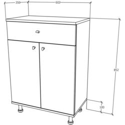 Dulap Haaus Zaria 1S2U (White/White Gloss) Thumb