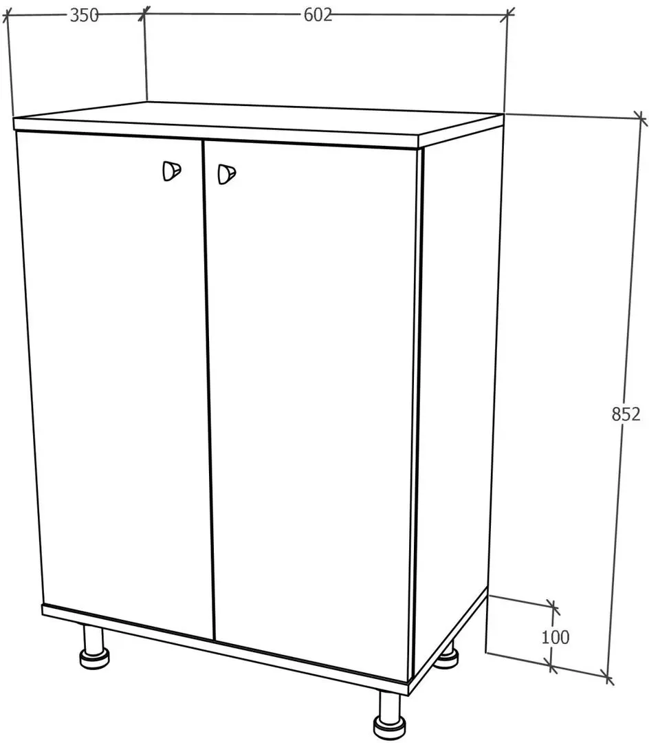 Dulap Haaus Zaria 2U (White/White Gloss)