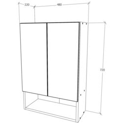 Dulap suspendat Haaus Zed 2U (White/White Gloss) Thumb