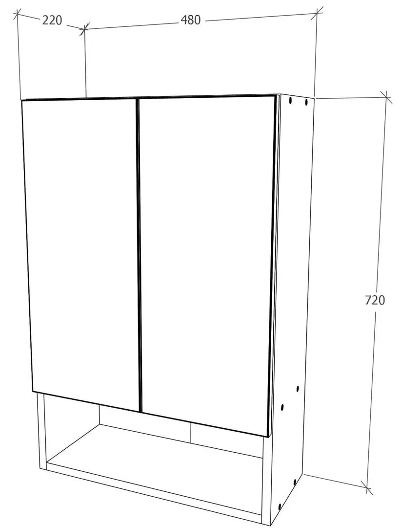 Dulap suspendat Haaus Zed 2U (White/White Gloss)