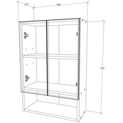 Dulap suspendat Haaus Zed 2U (White/White Gloss) Thumb
