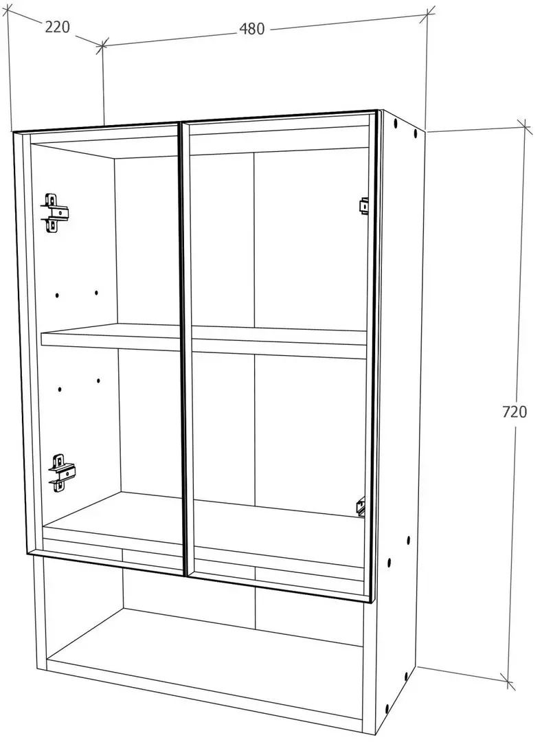 Dulap suspendat Haaus Zed 2U (White/White Gloss)