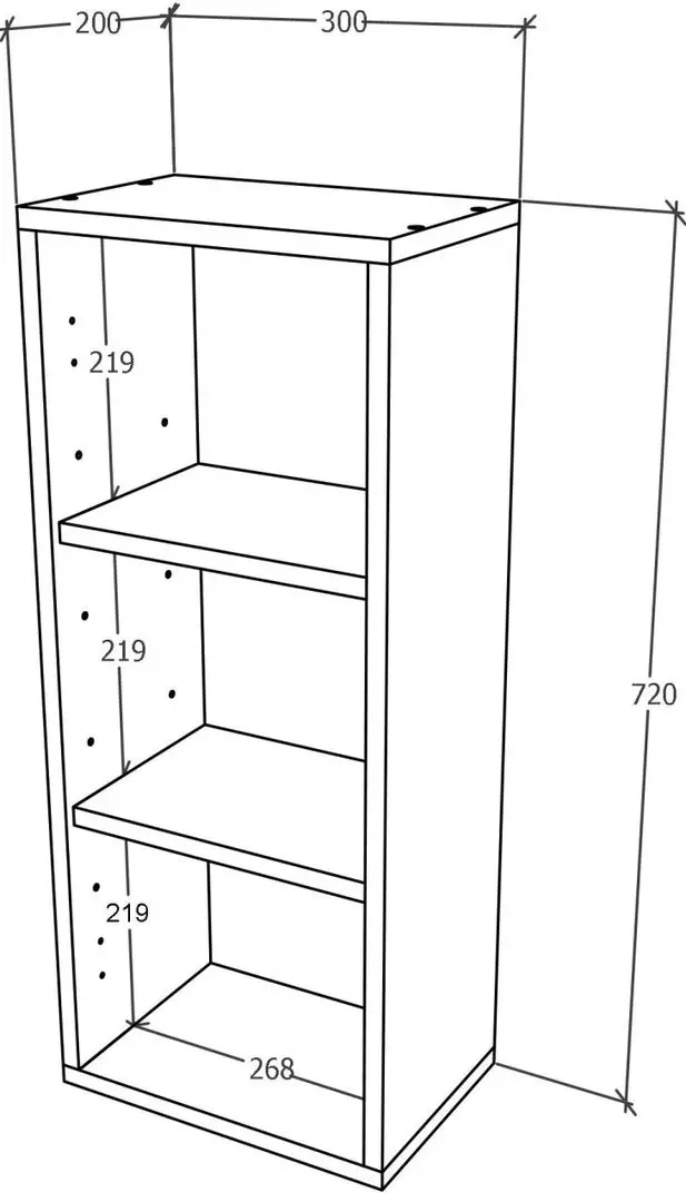 Dulap suspendat Haaus Zaria 1U (White/White Gloss)