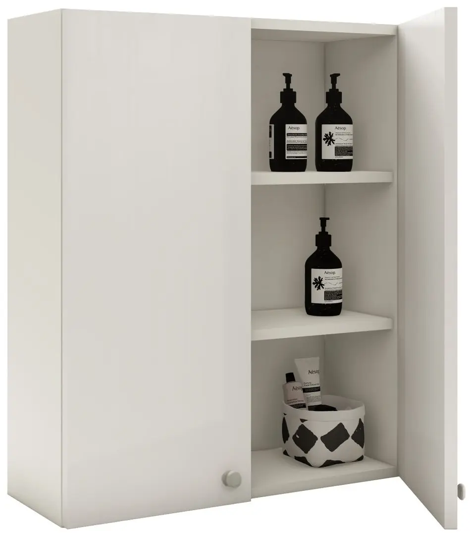 Dulap suspendat Haaus Zaria 2U (White/White Gloss)