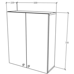 Dulap suspendat Haaus Zaria 2U (White/White Gloss) Thumb
