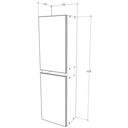 Пенал Haaus Zed 2Д (White Gloss/White) Thumb