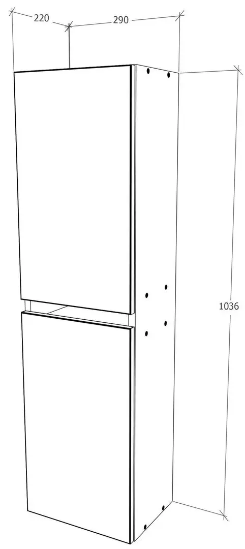Пенал Haaus Zed 2Д (White Gloss/White)