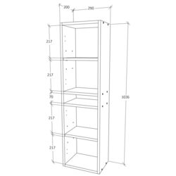 Пенал Haaus Zed 2Д (White Gloss/White) Thumb