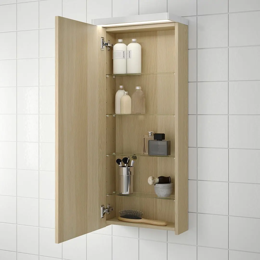 Dulap suspendat Ikea Godmorgon cu 1 usa 40x14x96 (Aspect Stejar Antichizat) - 2