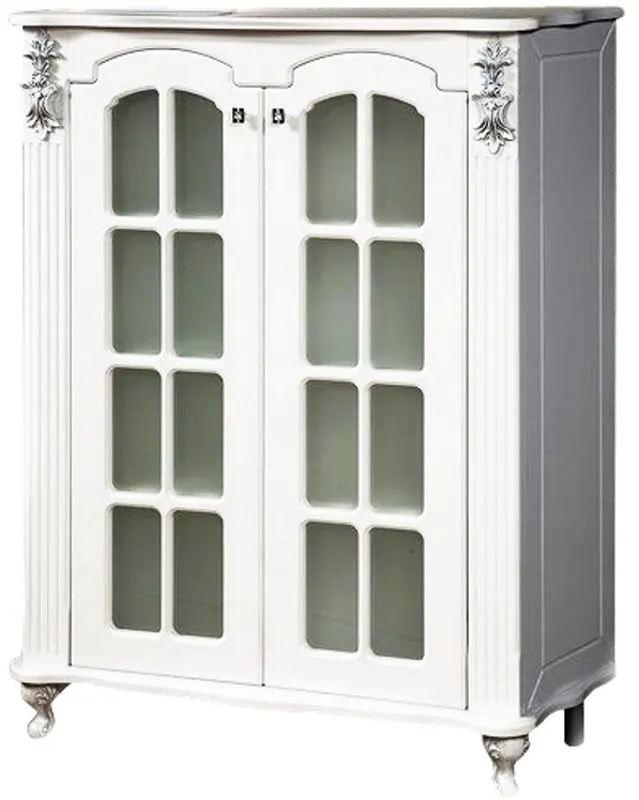 Comoda-Vitrina КМК 0454.3 Versal 2D (White/Silver)