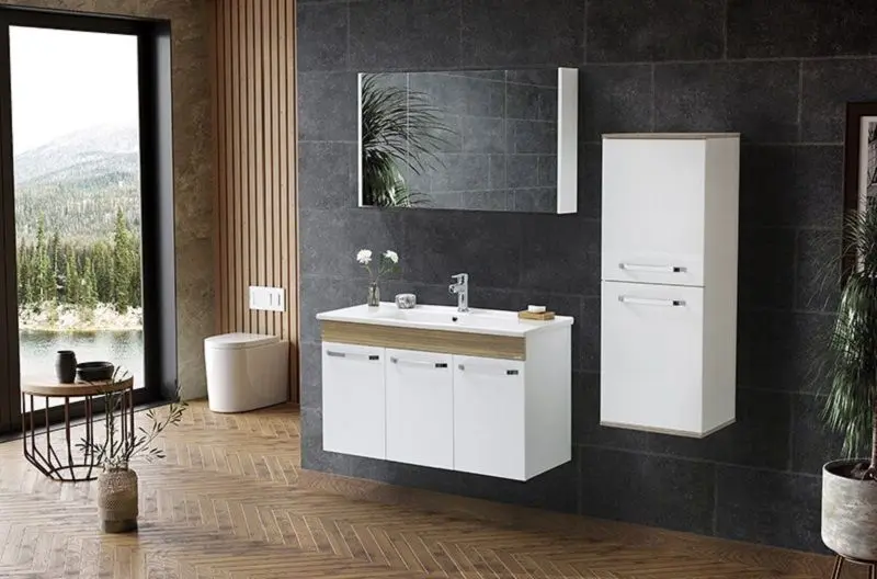 Шкаф с зеркалом Martat Menekse 100 (White)