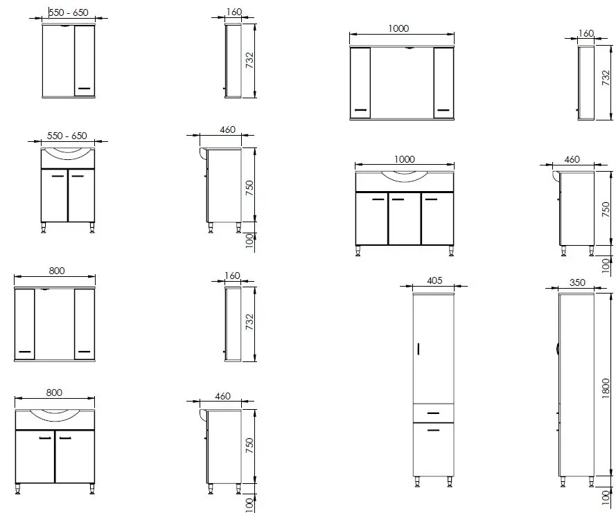 Шкаф с зеркалом Martat Olimpia 100 (White)