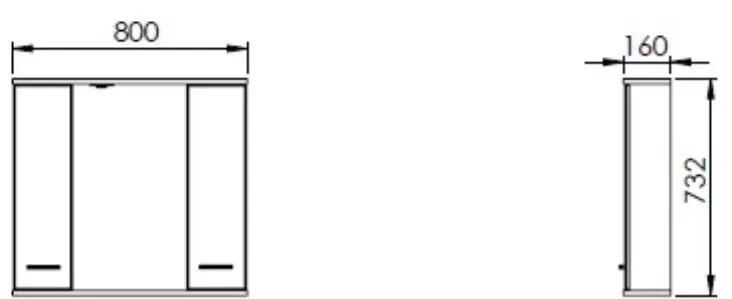 Шкаф с зеркалом Martat Olimpia 80 (White)