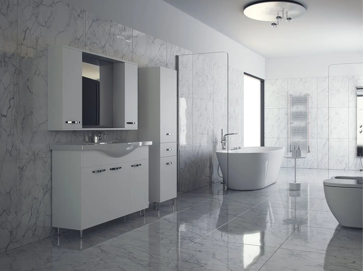 Шкаф с зеркалом Martat Olimpia 80 (White)