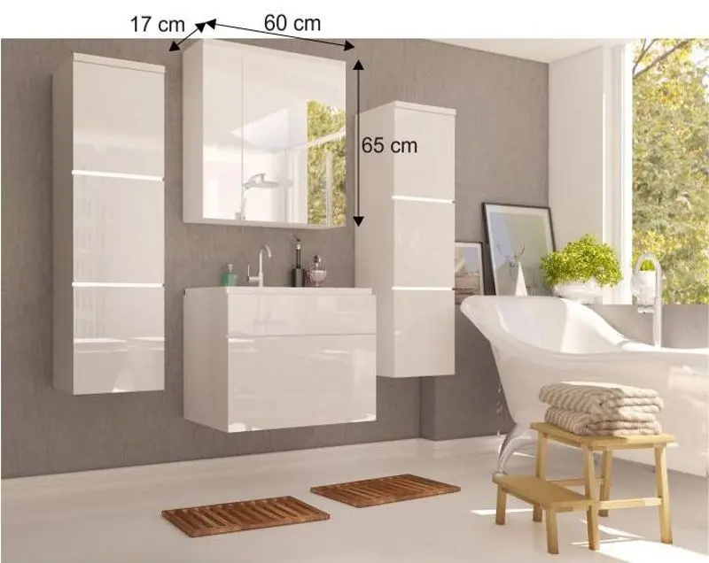 Шкаф с зеркалом Mobhaus Mason WH14 (White)