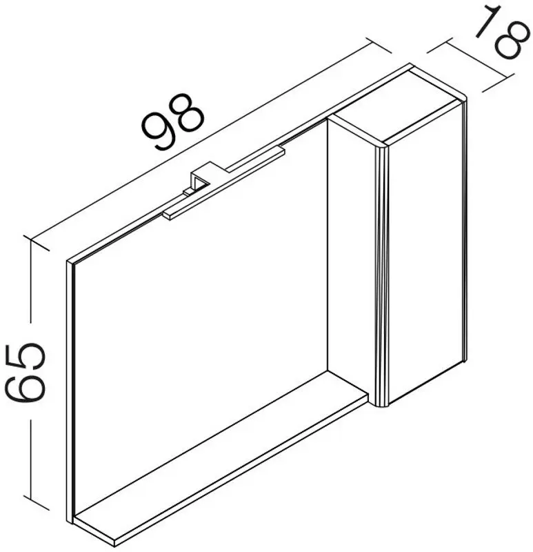 Dulap cu oglinda Orka Duden 100 (Odeon White Oak)