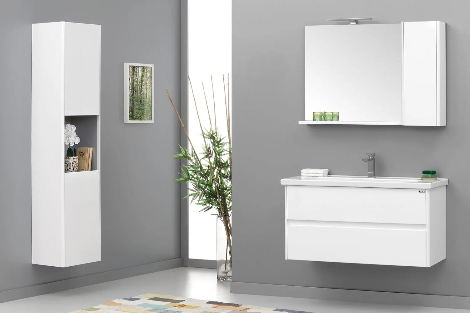 Dulap cu oglinda Orka Duden 100 (White) - 3