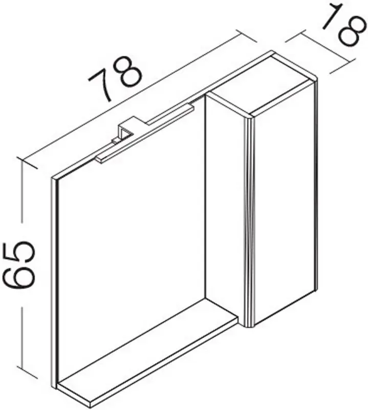 Dulap cu oglinda Orka Duden 80 (Odeon White Oak)