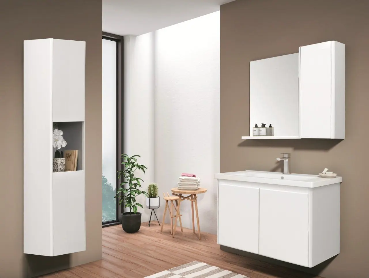 Шкаф с зеркалом Orka Duden 80 (White)