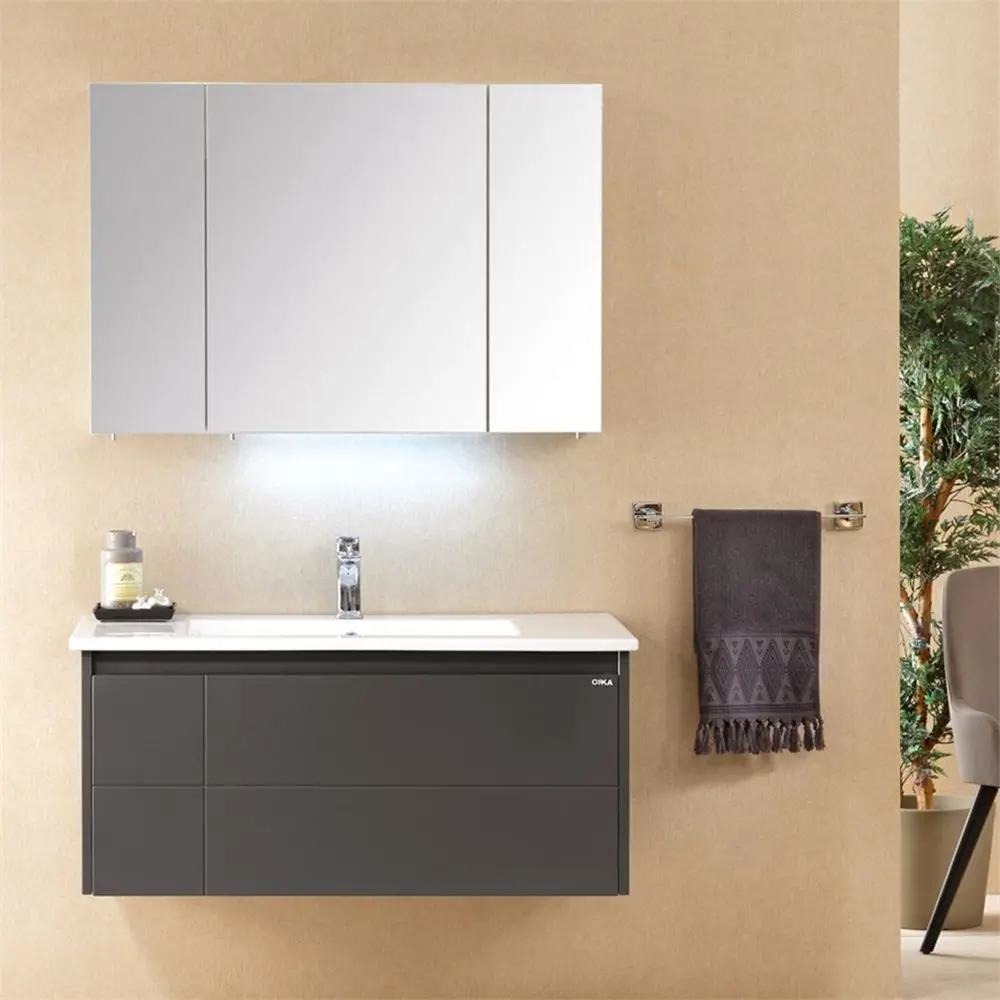 Шкаф с зеркалом Orka Likya 100 (Antracite)