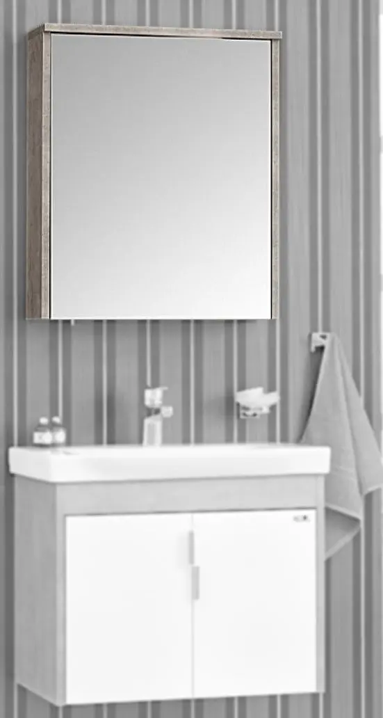 Dulap cu oglinda Orka Luna 60 (Gray Stone/White)