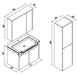 Шкаф с зеркалом Orka Luna 80 (Gray Stone/White) Thumb