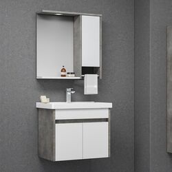 Шкаф с зеркалом Orka Aydos 65 (Retro Silver/White) Thumb