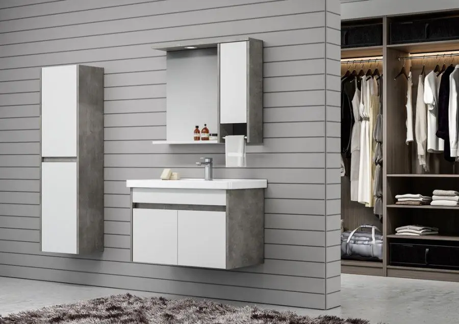 Шкаф с зеркалом Orka Aydos 65 (Retro Silver/White)