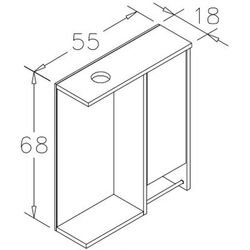 Dulap cu oglinda Orka Aydos 55 (Retro Silver/White) Thumb