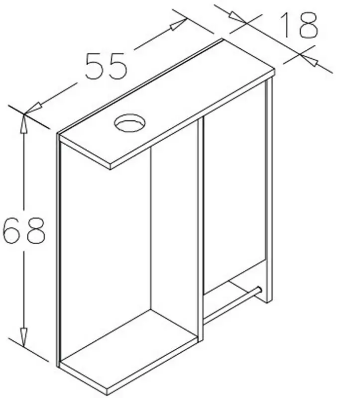 Dulap cu oglinda Orka Aydos 55 (Retro Silver/White)