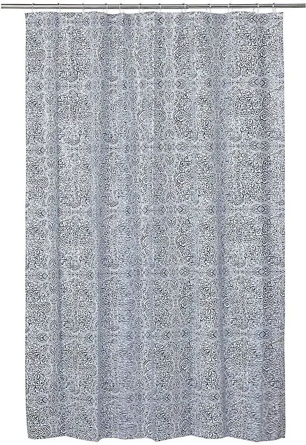 Штора для ванны Ikea Angsklocka 180x200 (Белая/Синяя)