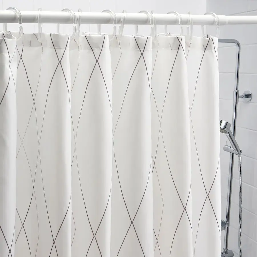 Perdea pentru cada Ikea Bastsjon180x200 (Alb/Gri) - 3