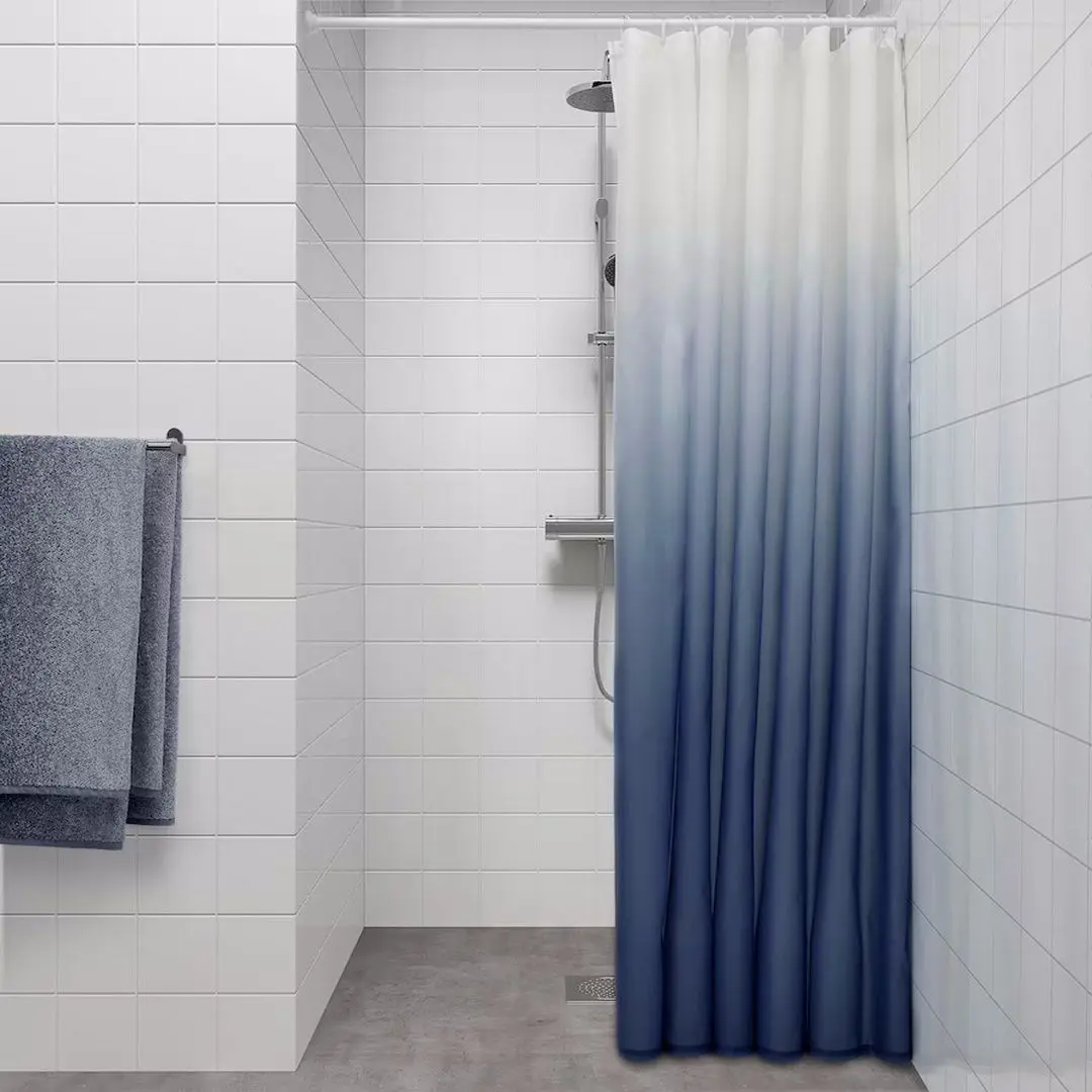 Perdea dus Ikea Nyckeln 180x200 (Alb/Albastru Inchis) - 4