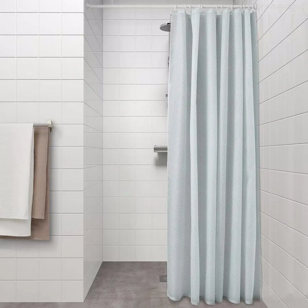 Perdea pentru cada Ikea Ranealven 180x200 (Alb/Turcoaz) - 3