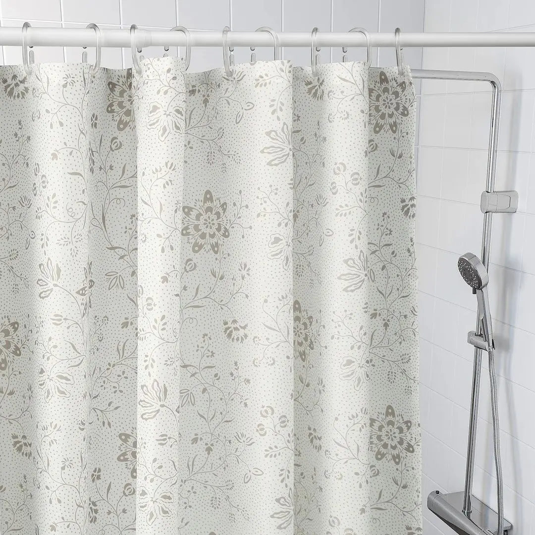 Штора для ванны Ikea Tyckeln 180x200 (Белый/Темно-бежевый) - 2
