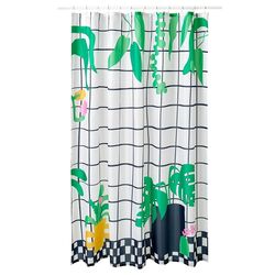 Perdea dus Ikea Snojonkvill 180x200 (Alb/Verde)