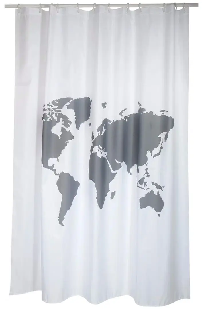 Шторка для ванны MSV Premium World 180x200 (White/Grey)